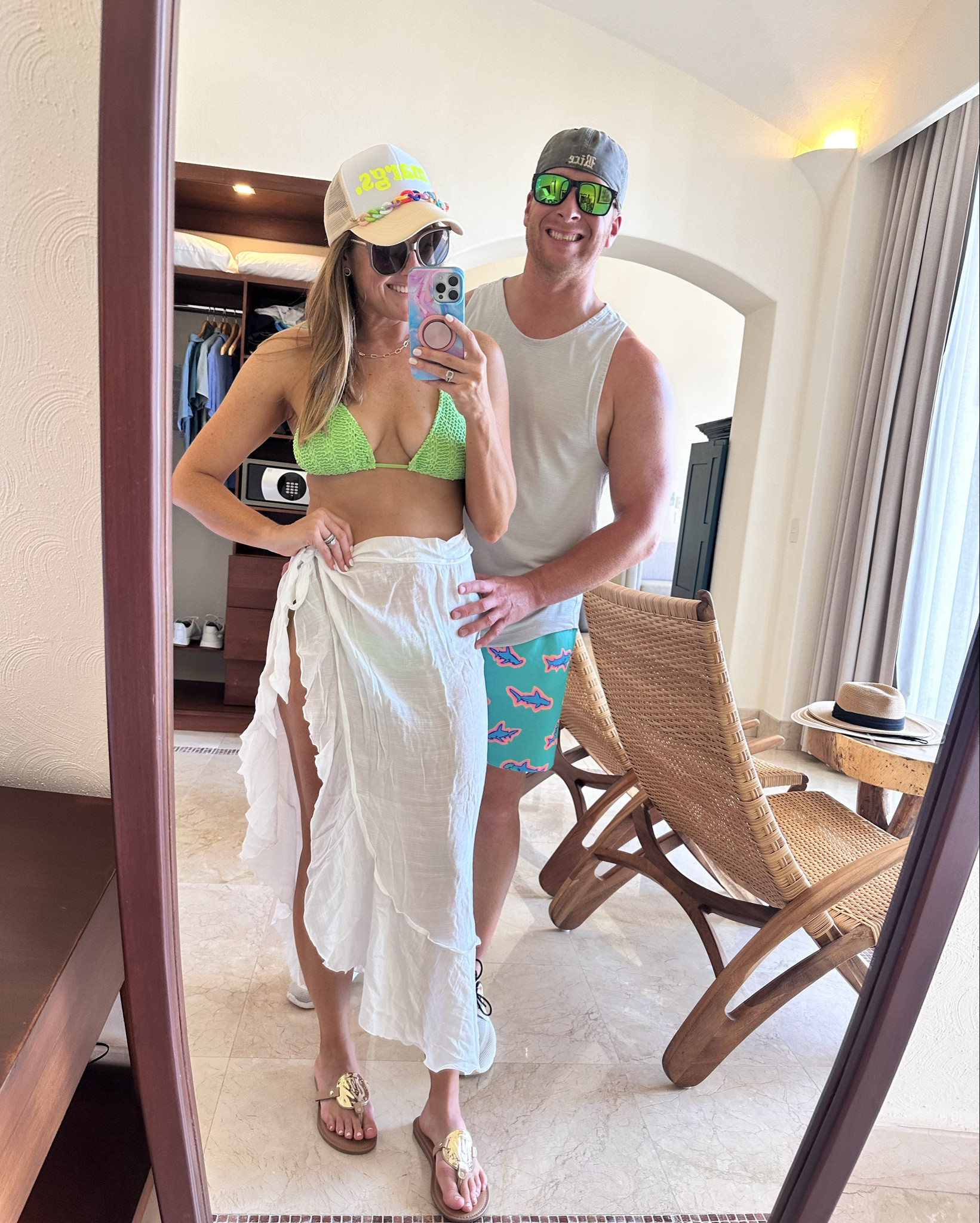 Cabo outfits 💃🏻🍹✈️🏖️🌊
Tried to link as much as I could!! 
The margs hat is from Etsy 
I absolutely love the vetchy suits- they live up to the hype- recommend waiting for a sale but they are really good quality! I also can say that black suit was also really flattering (Pats favorite) ❤️ most of everything I am wearing is a medium! Including the dresses! 
