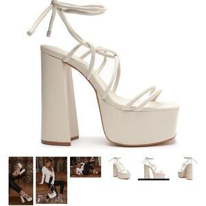 Chic White Strappy Platform Heels | Poshmark