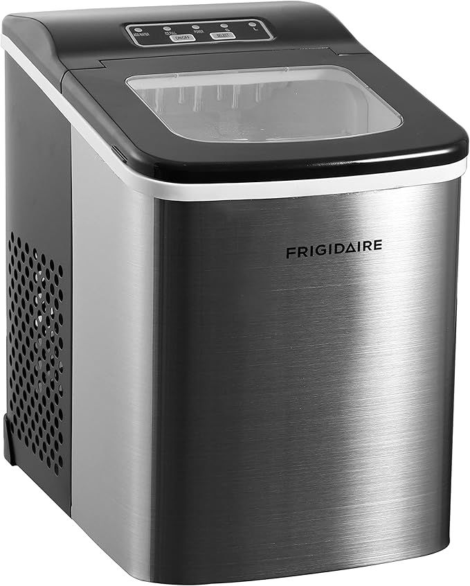 Frigidaire Compact Countertop Ice Maker, Makes 26 Lbs. Of Bullet Shaped Ice Cubes Per Day, Silver... | Amazon (US)