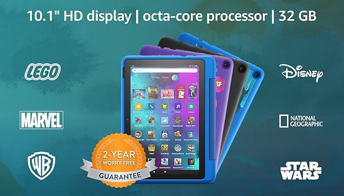 Amazon Fire HD 10 Kids Pro tablet, 10.1", 1080p Full HD, ages 6–12, 32 GB, (2021 release), name... | Amazon (US)