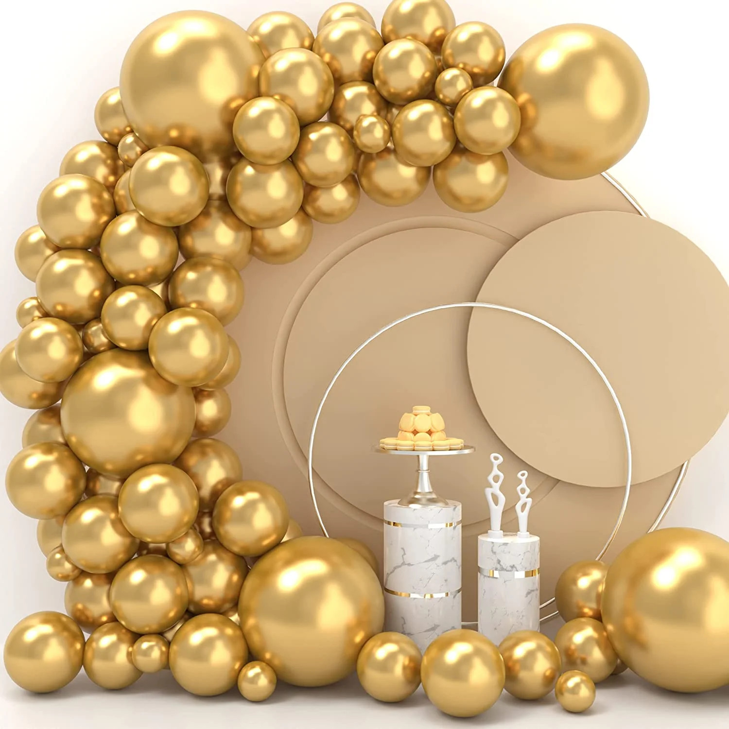 Gold Balloons 110 Pcs Gold Balloon Garland Kit Different Sizes 5 10 12 18 Inch Metallic Gold Ball... | Walmart (US)