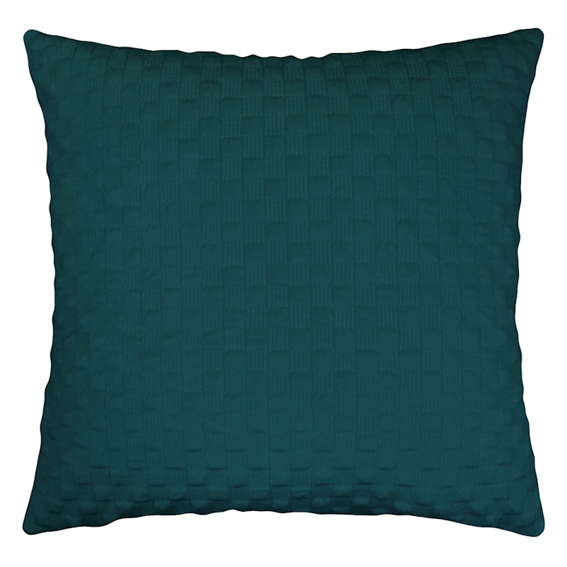 Charlie Green Check Woven Pillow, 18" | At Home