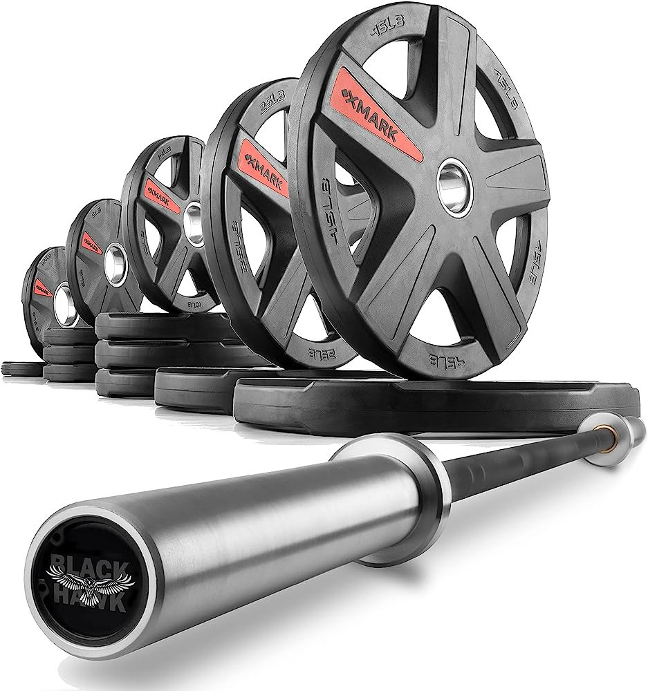 XMark Olympic Weight Set with Olympic Bar, Barbell Olympic Weight Set, TEXAS STAR Weight Plate Se... | Amazon (US)