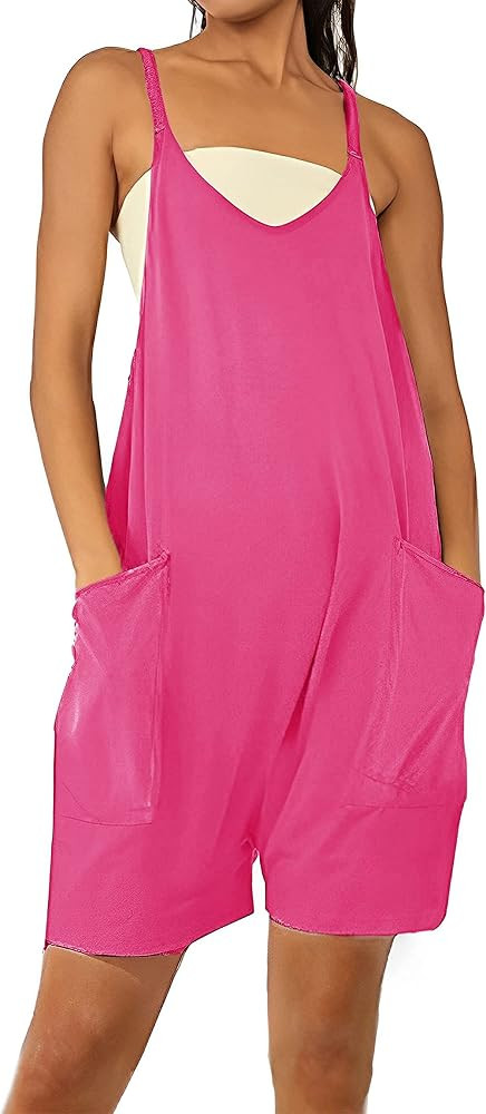 Tanming Rompers for Women Summer Casual Sleeveless Short Overalls Jumpsuits Shorts | Amazon (US)