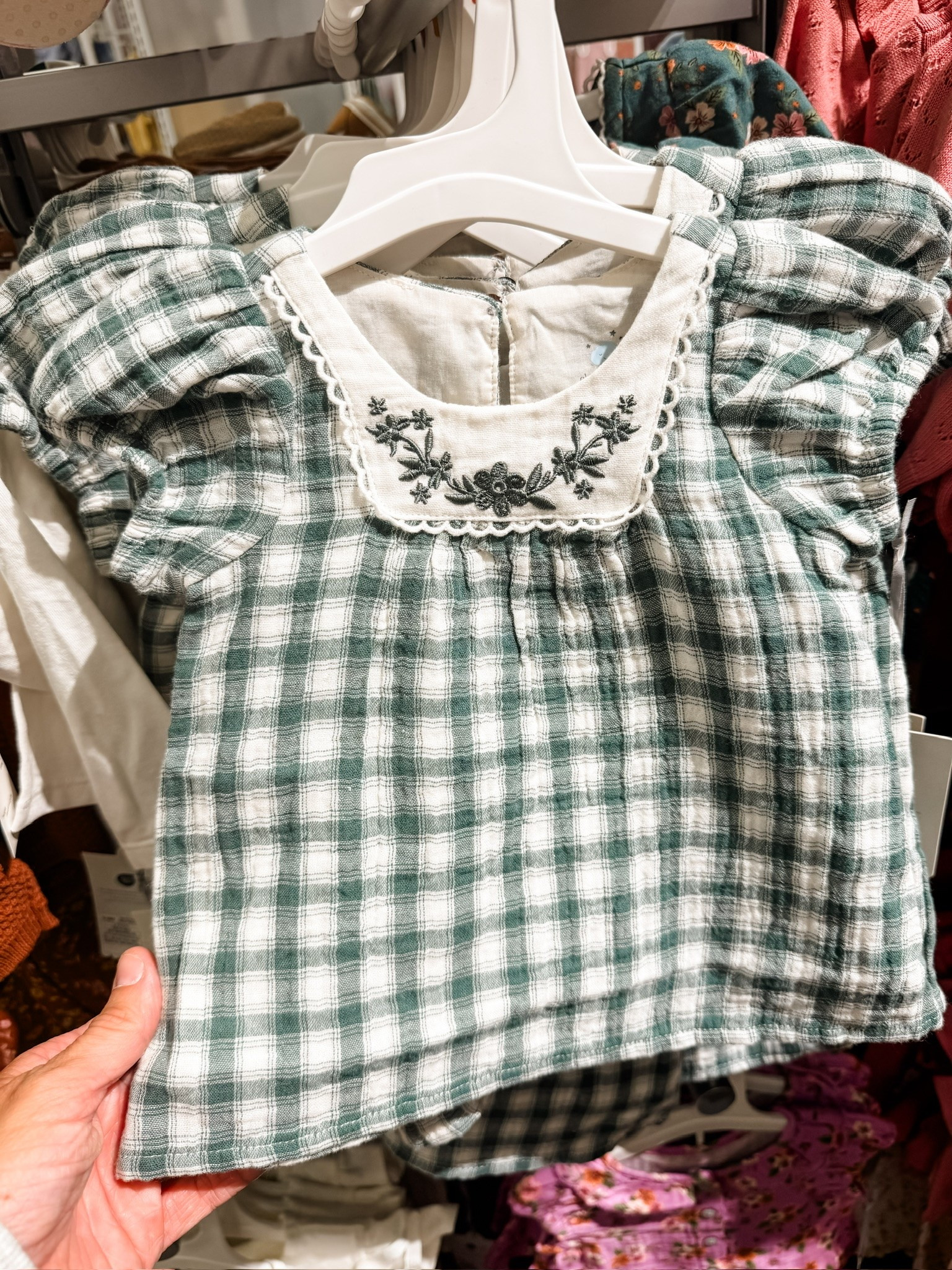 This baby girls’ green gingham dress is the cutest! Look at this bib detailing😍 At Target for under $17

Loverly grey, Target baby girl dress, finds under 20 baby, affordable baby clothing

#LTKKids