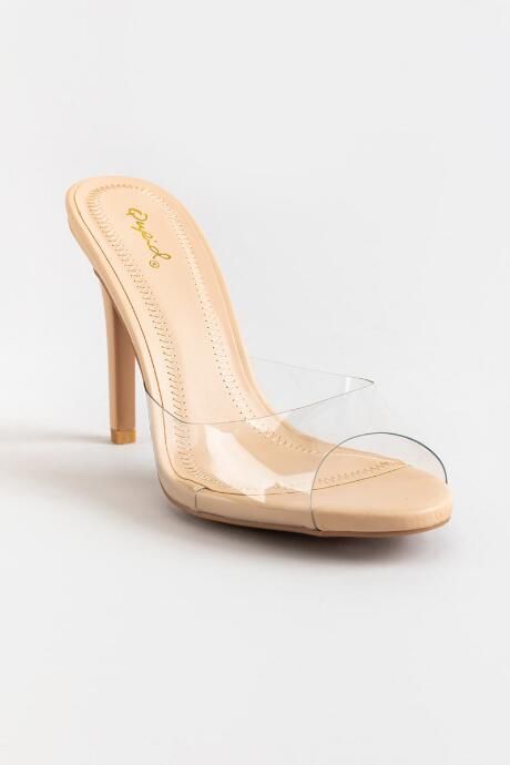 Qupid Grammy Peep Toe Heel - Clear | Francesca’s Collections