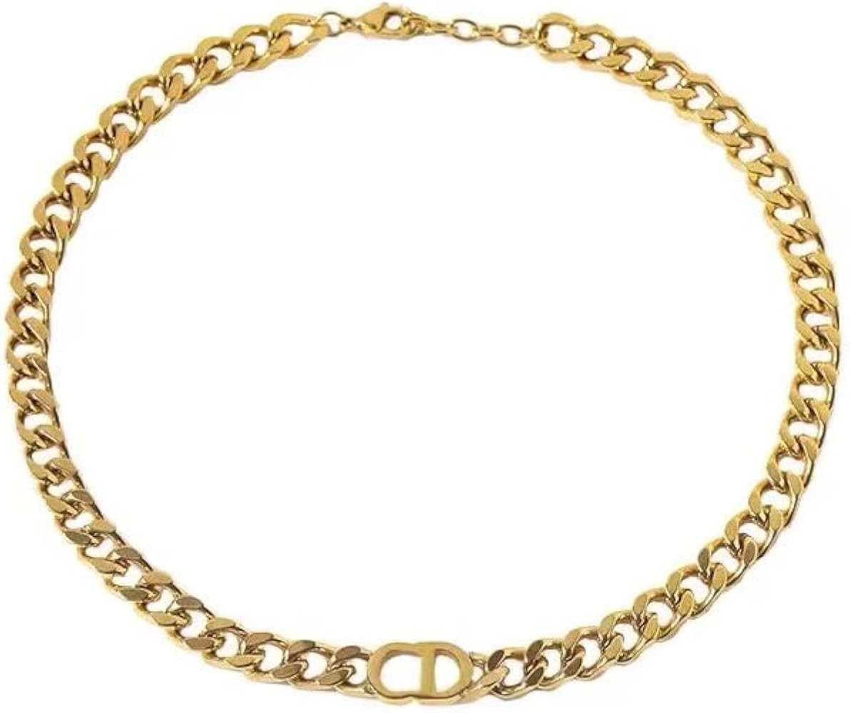 4th Command 18K Gold Plated CD Initial Letter Choker Necklace As seen on Tik Tok | Amazon (US)