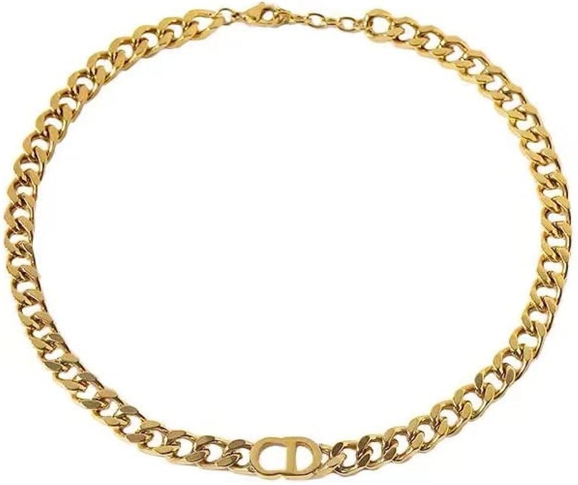 4th Command 18K Gold Plated CD Initial Letter Choker Necklace As seen on Tik Tok | Amazon (US)