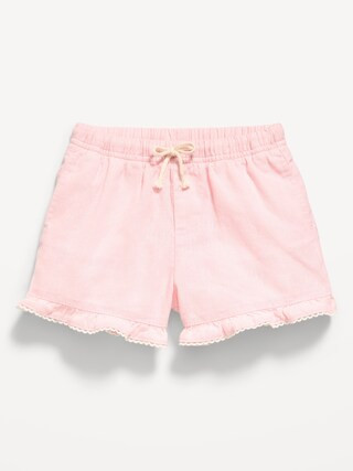 Linen-Blend Ruffled Shorts for Toddler Girls | Old Navy (US)