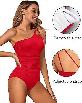 Holipick One Shoulder One Piece Swimsuit for Women Tummy Control Bathing Suits Modest Full Covera... | Amazon (US)