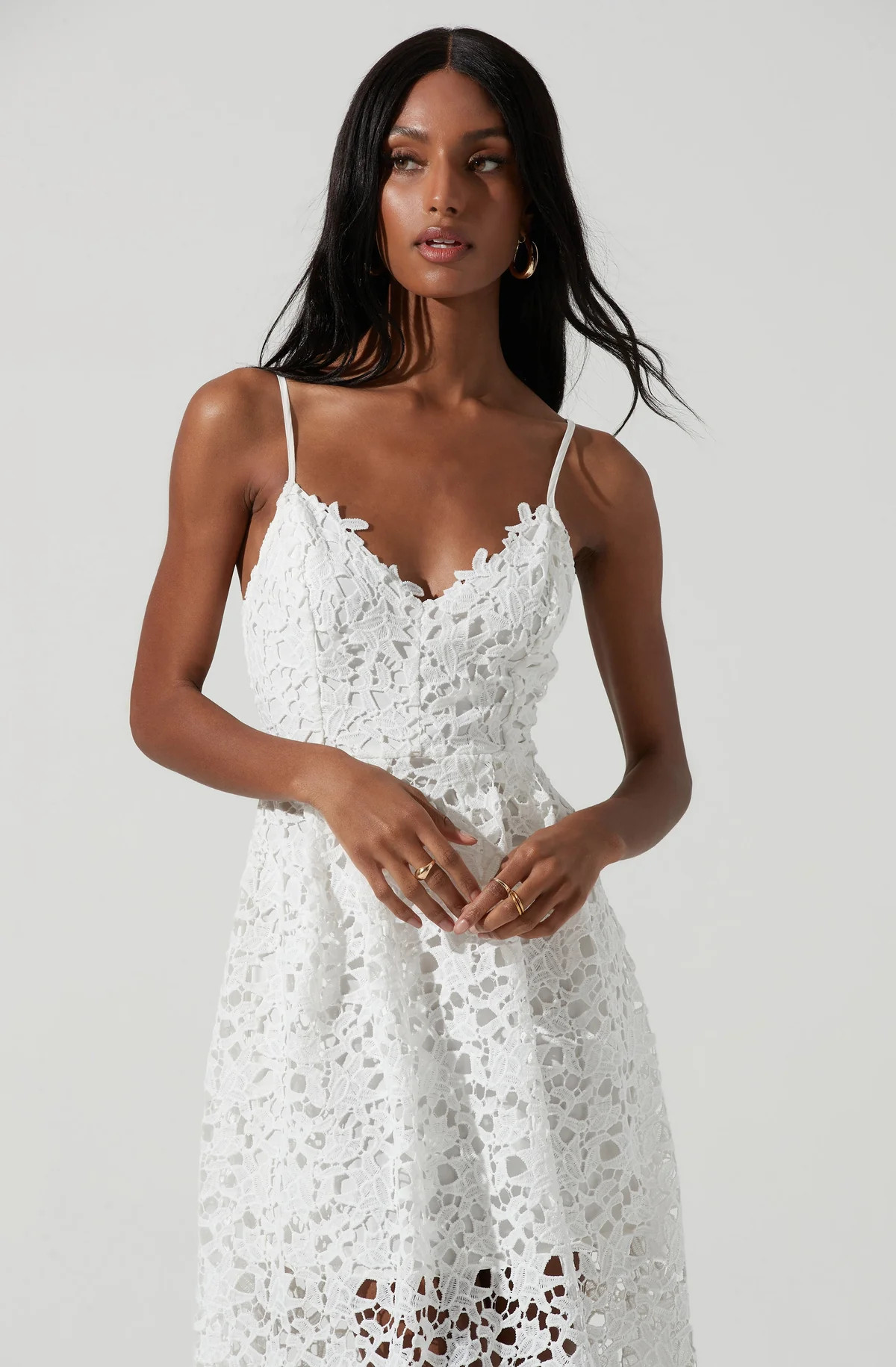 Lace A Line Midi Dress | ASTR The Label (US)