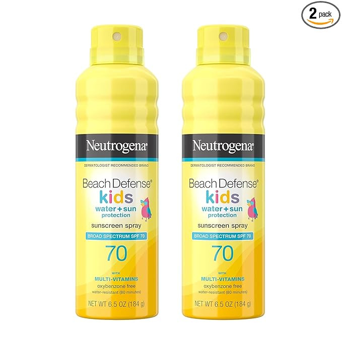 Neutrogena Beach Defense Kids Sunscreen Spray SPF 70, Water-Resistant Spray Sunscreen, Broad Spec... | Amazon (US)