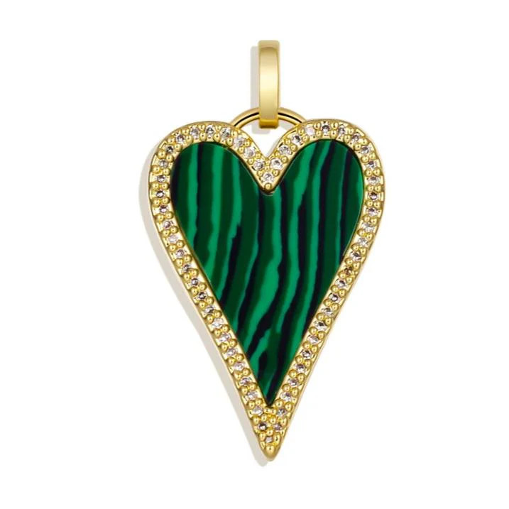 Malachite Heart Charm | Allie + Bess
