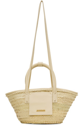 Beige & Off-White Les Classiques 'Le petit panier Soli' Tote | SSENSE