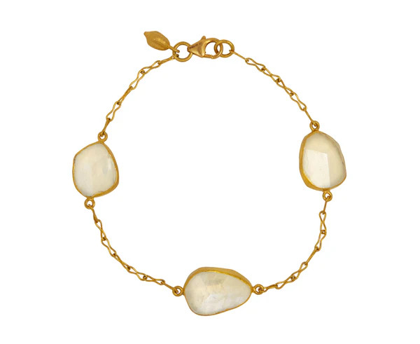 Pippa Small Rainbow Moonstone Three Stone Bracelet | TWIST