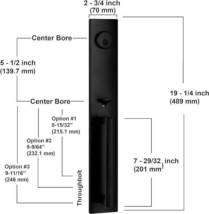 Berlin Modisch Full Escutcheon HandleSet Front Door Entry Handle and Deadbolt Lock Set Slim Squar... | Amazon (US)