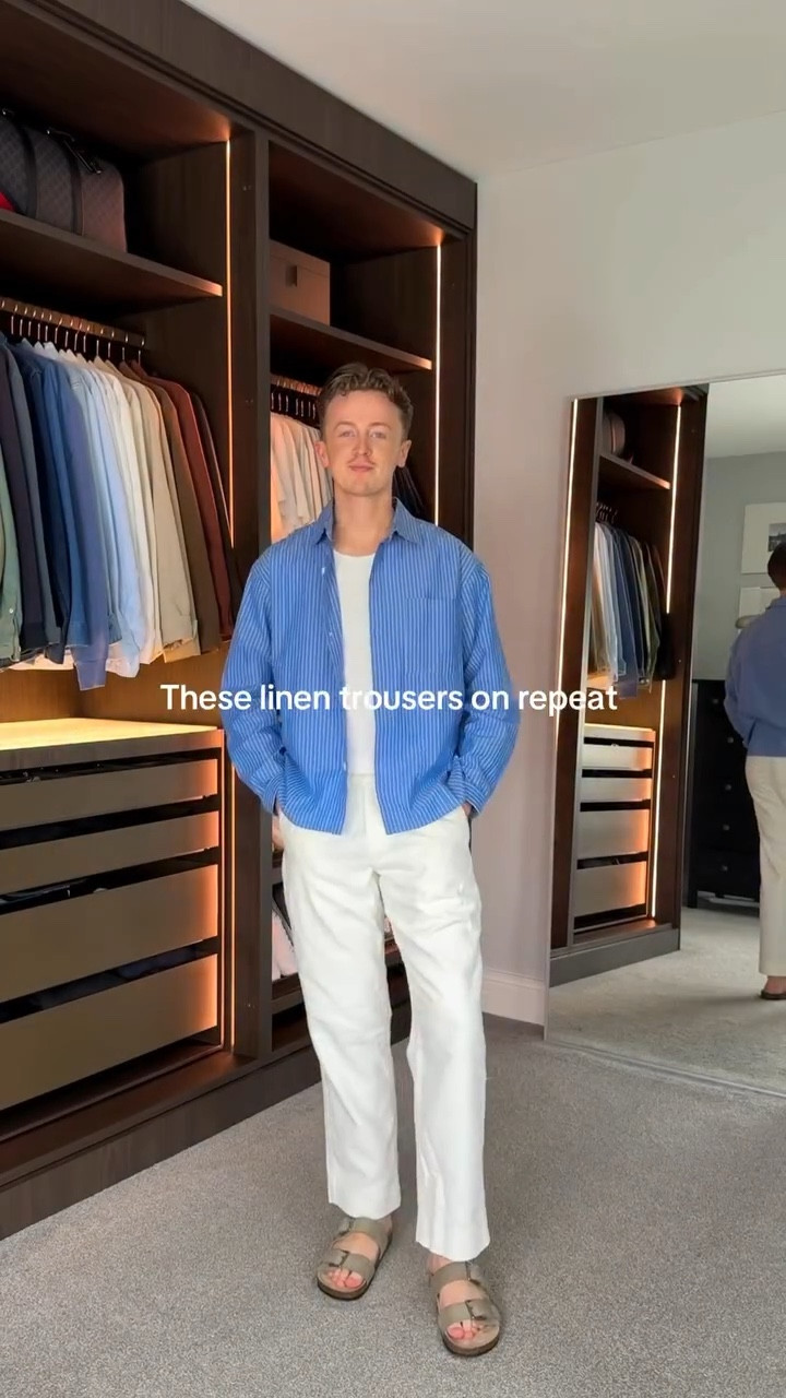 🔁my summer must have 

Linen trousers by @abercrombie , all outfits linked in my bio! #menswear #summerfashion #abercrombie #style #mensstyle #irishfashion