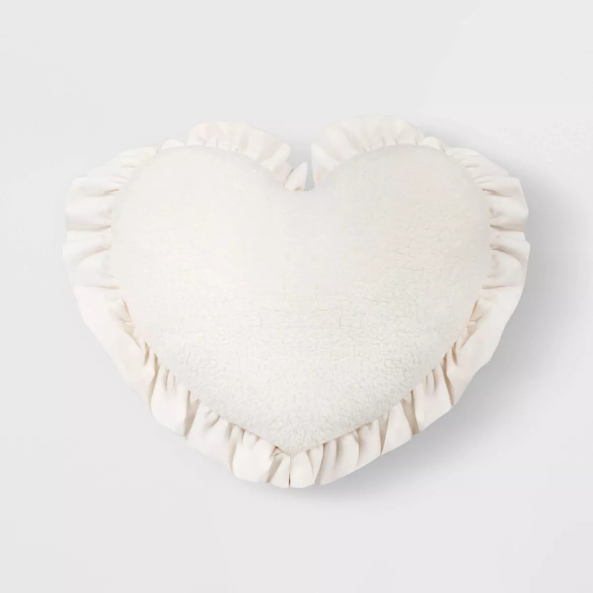 Oversized Heart Velvet Pillow with Faux Shearling Reverse Ivory - Threshold™ | Target