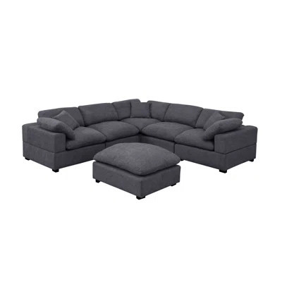 Wartow 6-Piece Upholstered Corner Sectional with Reversible Cushions | Wayfair North America