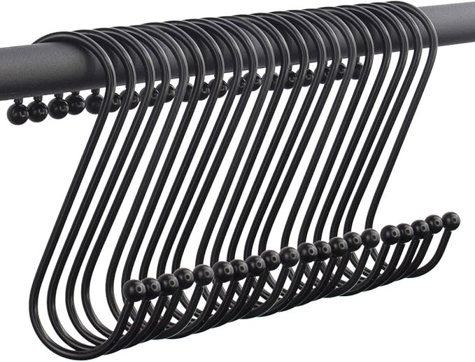 S Hooks Heavy Duty, 20-Pack Black S Shaped Hooks for Hanging Plants, Pan, Pots, Cloths, Premium S... | Amazon (US)