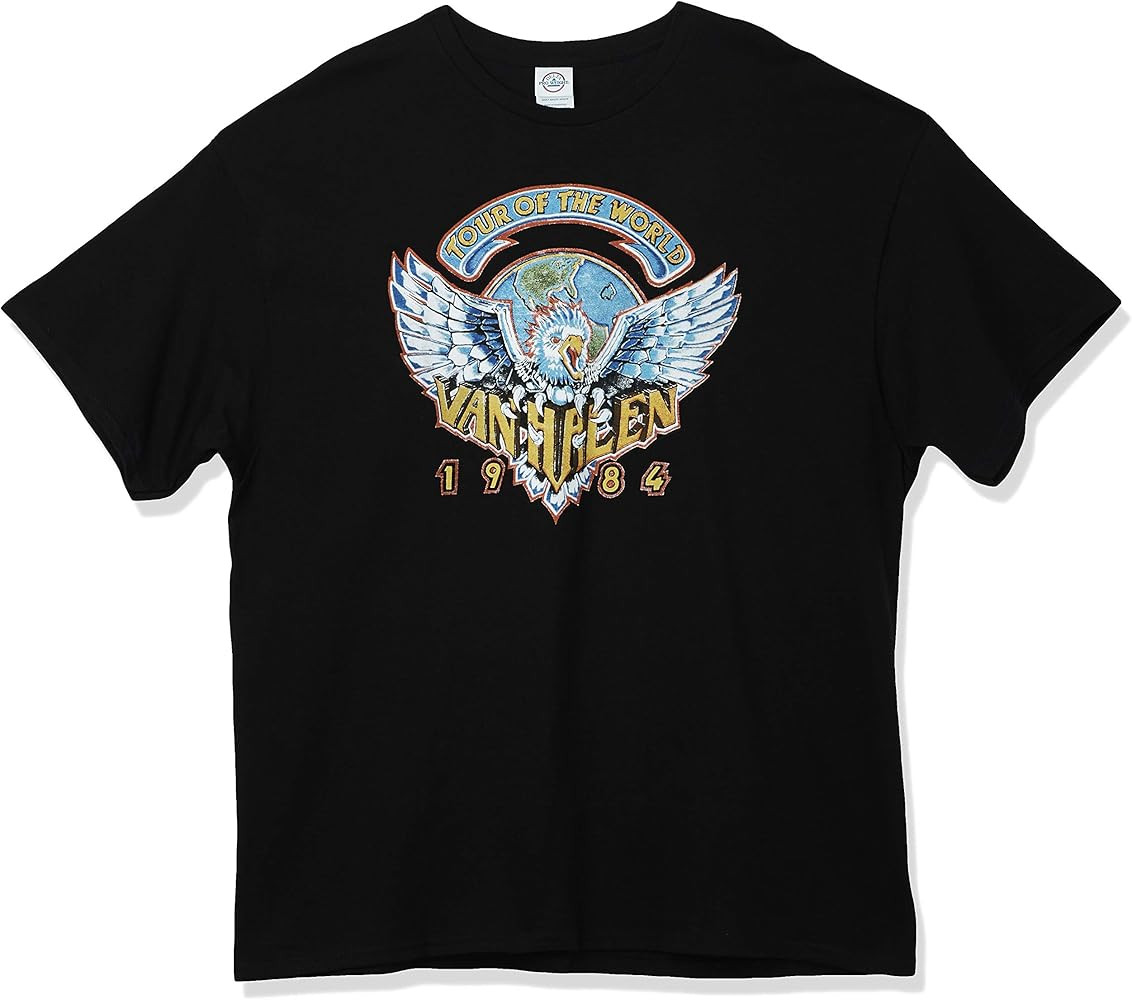 Amazon.com: FEA Men's Van Halen 1984 Tour Of The World Men's T-Shirt,Black,Large : Clothing, Shoe... | Amazon (US)