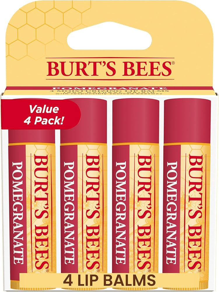 Burt's Bees Lip Balm - Pomegranate, Lip Moisturizer With Responsibly Sourced Beeswax, Tint-Free, ... | Amazon (US)