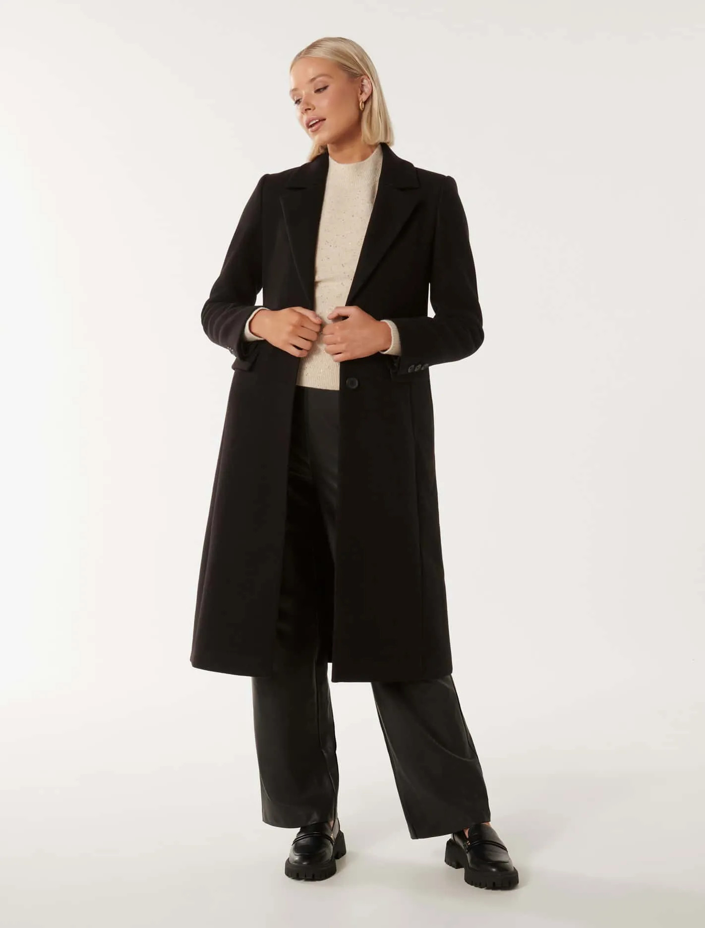 Baxter Single-Breasted Longline Coat | Forever New (AU)