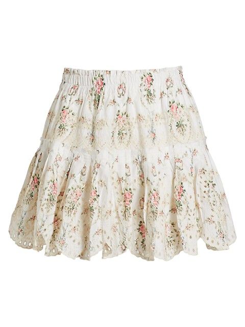 Sarie Pleated Floral Miniskirt | Saks Fifth Avenue