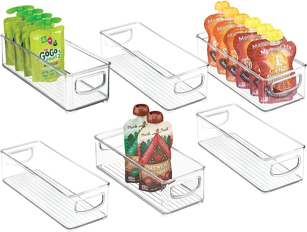 mDesign Plastic Stackable Small Organizing Bin Kitchen Pantry Cabinet, Refrigerator, Freezer Food... | Amazon (US)