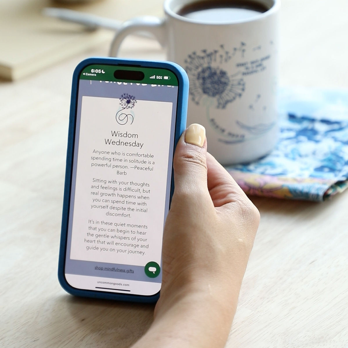 Daily Mindfulness Interactive QR Mug | UncommonGoods