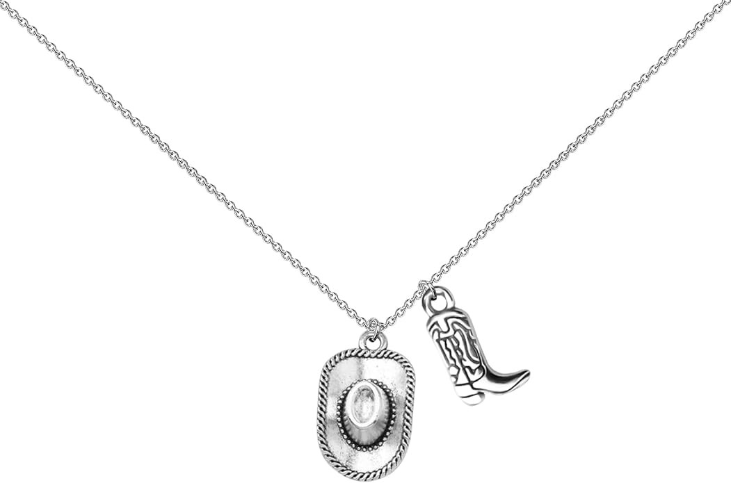 BAUNA Western Jewelry Western Boot Hat Necklace Western Charm Gift for Farm Country Stuff | Amazon (US)