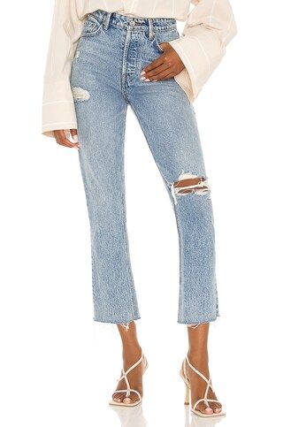 GRLFRND Karolina High Rise Straight Crop in Larchmont with Rips from Revolve.com | Revolve Clothing (Global)