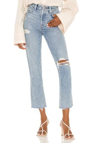 GRLFRND Karolina High Rise Straight Crop in Larchmont with Rips from Revolve.com | Revolve Clothing (Global)