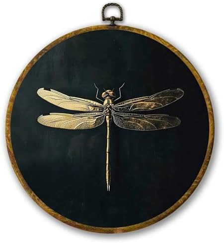 Mcehtle Moody Dragonfly Wall Art Decor, Vintage Dark Academia Insect Framed Canvas Prints 10x10, ... | Amazon (US)
