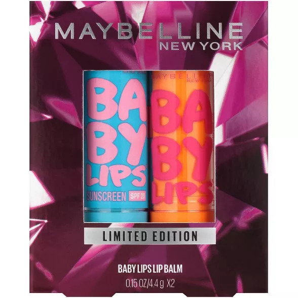 Maybelline Baby Lips Moisturizing Lip Balm Holiday Gift Set - Quenched & Cherry Me - 1 kit | Target