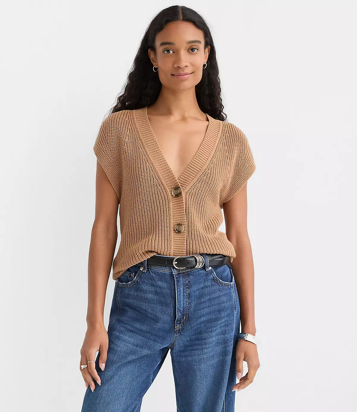 Ribbed V-Neck Sweater Vest | LOFT