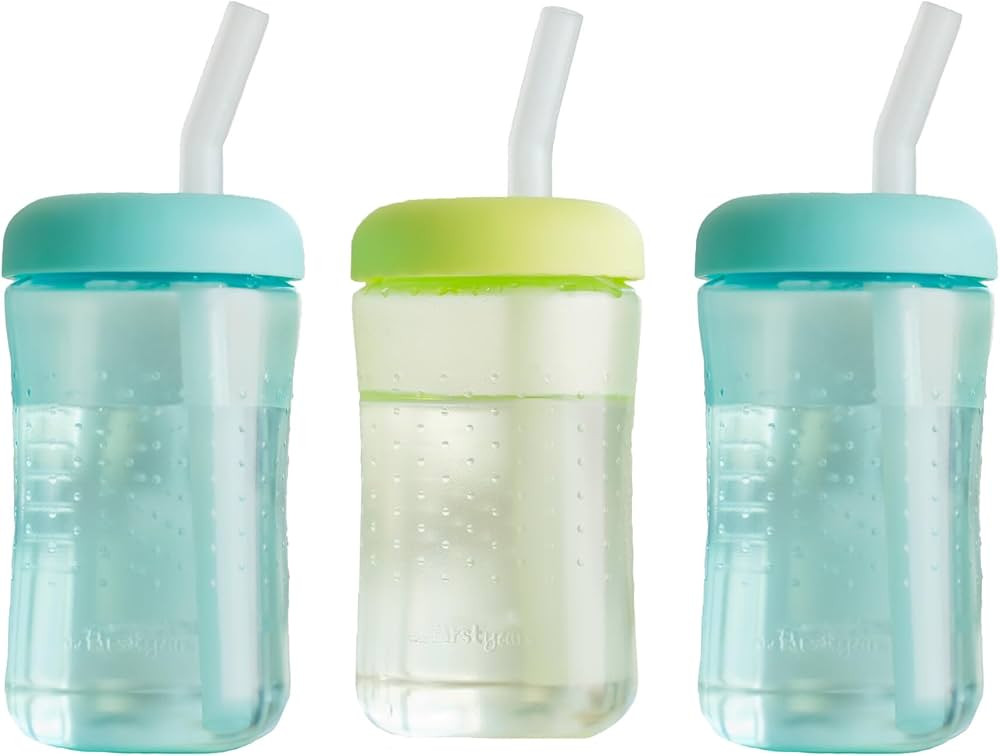 The First Years Squeeze & Sip Toddler Straw Cups - Squeezable Transition Sippy Cup with Silicone ... | Amazon (US)