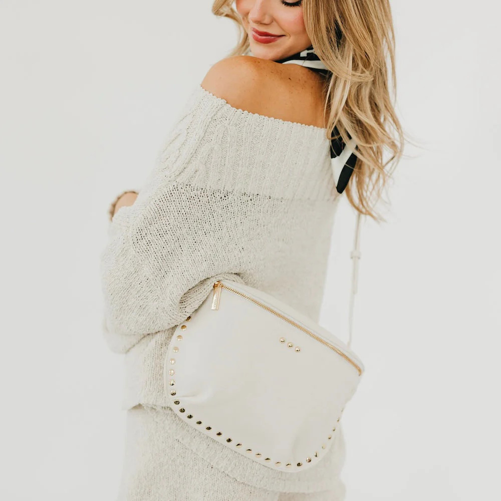 Pebbled Sabrina Studded Bum Bag | Pretty Simple
