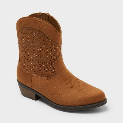 Girls' Chiara Short Cowboy Boots - Cat & Jack™ Brown 2 | Target