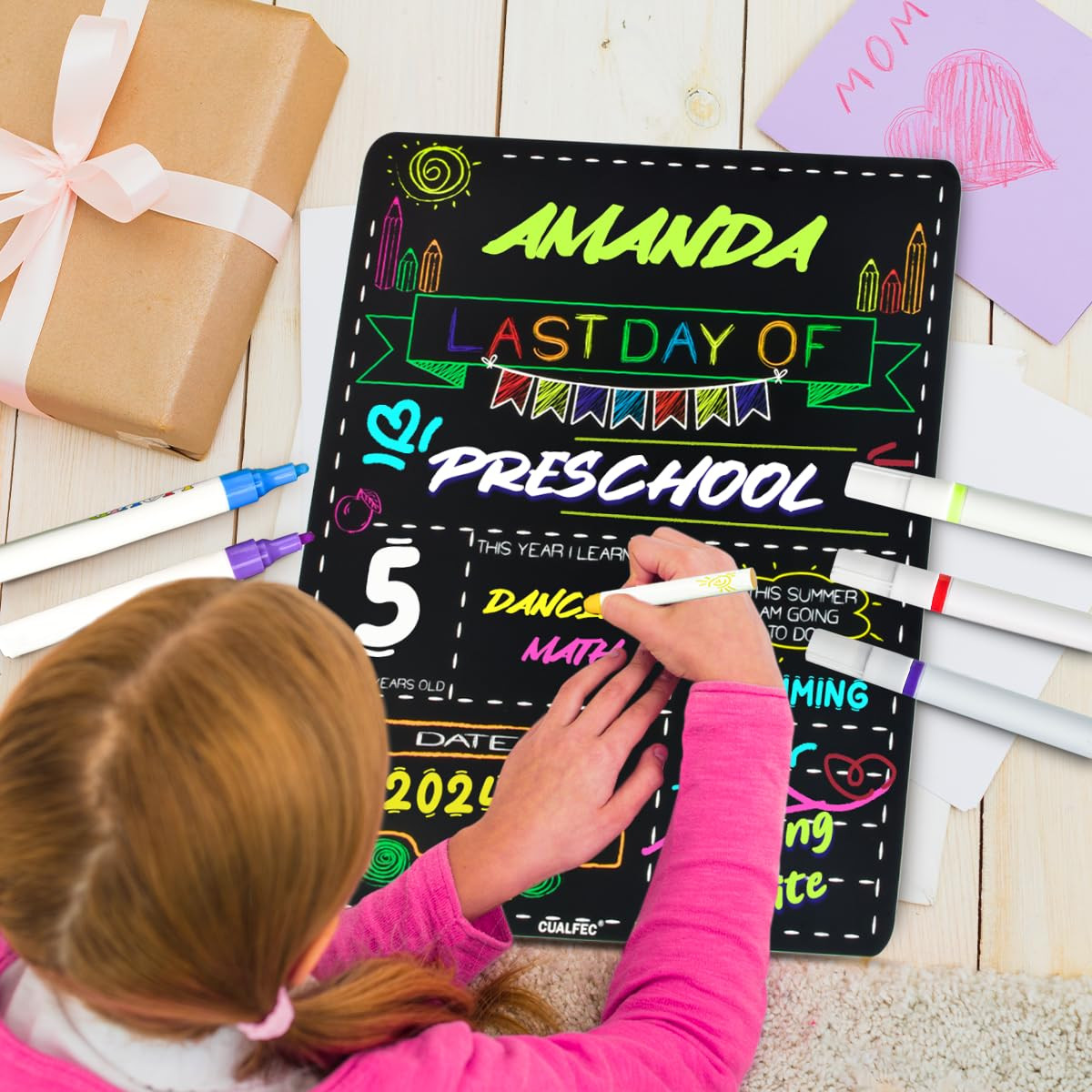 Personalized First Day and Last Day of School Sign 13" x 16" Large Chalkboard Style Photo Prop Ba... | Amazon (CA)