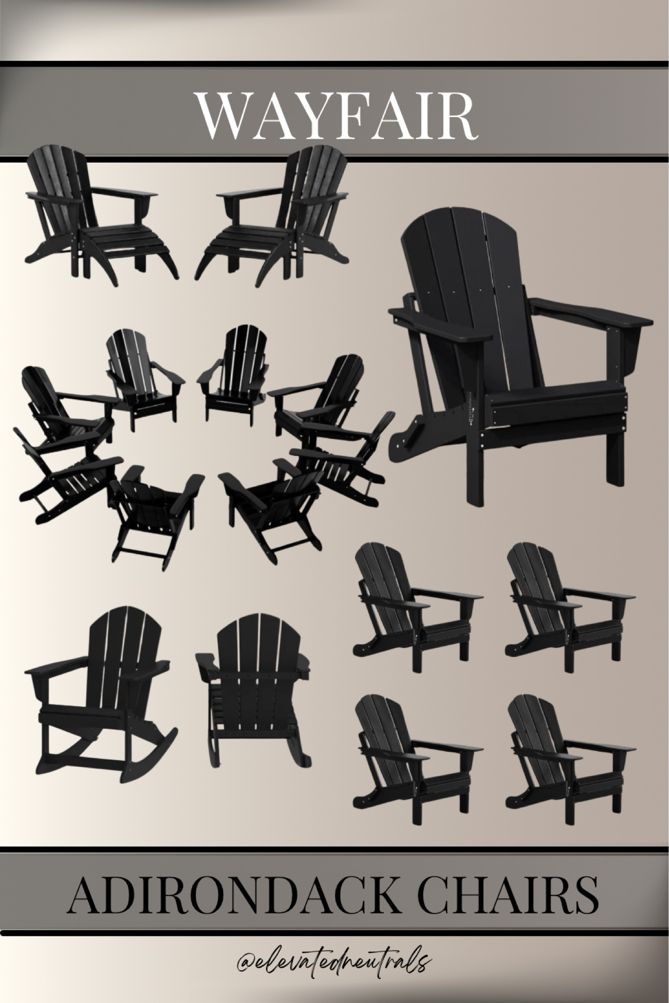 To see my full collection of Adirondack Chairs visit the ‘Outdoor Adirondack Chair’ folder in the product tab of my profile!

All sets come in various color collections including Black, White, Teak, Weathered Wood, Gray Dark Brown, Sand.

Front Porch Seating | Patio Chairs | Outdoor Seating | Backyard Fire Pit | Folding | Foldable | Rocking | Camping Chair | Ottoman | Side Table | UV Resistant | HDPE | 

#LTKSeasonal #LTKHome