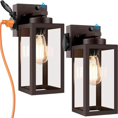 2-Pack Dusk to Dawn Outdoor Light Fixtures,Outdoor Wall Lights with Outlet Sensor, Exterior Porch Lights Waterproof Outdoor Wall Sconce,Outside Lights | Wayfair North America