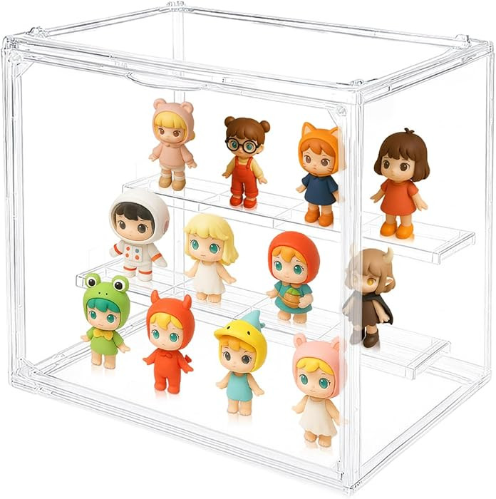 Timberaura Acrylic Display Case, 3 Tier Clear Figure Display Box, Detachable Stackable Display Ca... | Amazon (US)