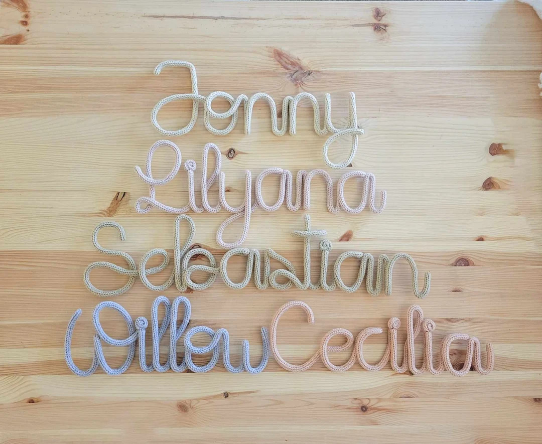 Customized Knitted Names, Customized Baby Name for Nursery, Nursery Wall Hanging, Personalized Kn... | Etsy (US)