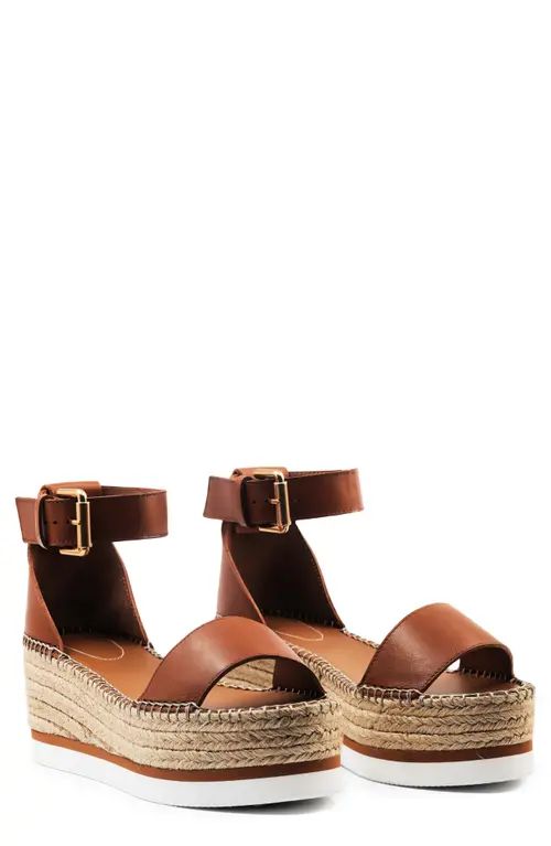 See by Chloé Glyn Platform Espadrille Sandal in Tan at Nordstrom, Size 7Us | Nordstrom