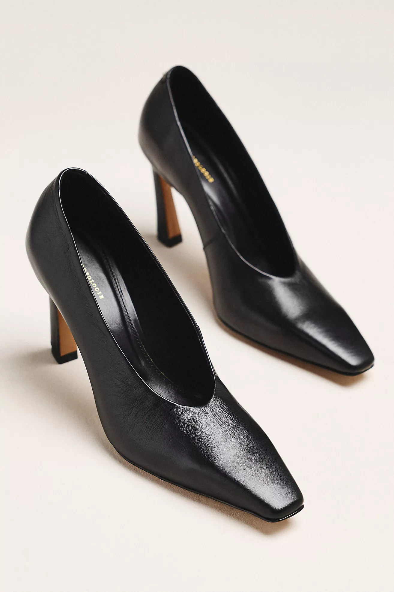 By Anthropologie Square-Toe Leather Pumps | Anthropologie (US)