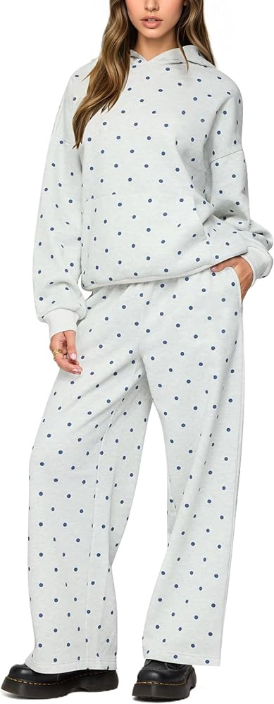 Polka Dot Hoodie and Sweatpants Set for Women | Amazon (US)