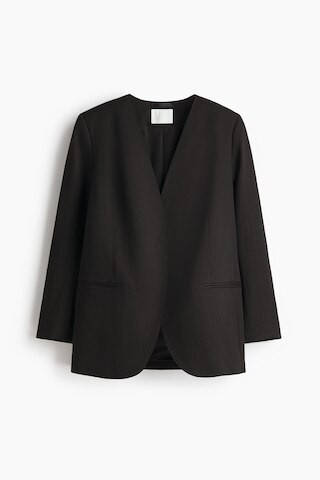 H & M - Collarless blazer - Black | H&M (UK, MY, IN, SG, PH, TW, HK)