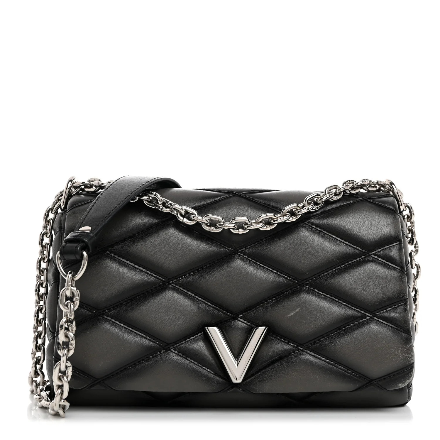 Lambskin Malletage GO-14 PM Charcoal | FASHIONPHILE (US)