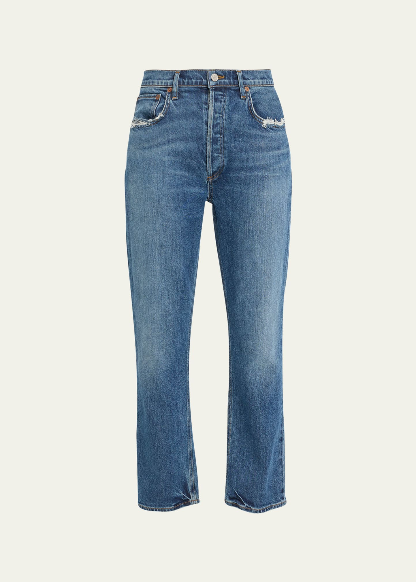 AGOLDE Riley Long Straight-Leg Jeans | Bergdorf Goodman